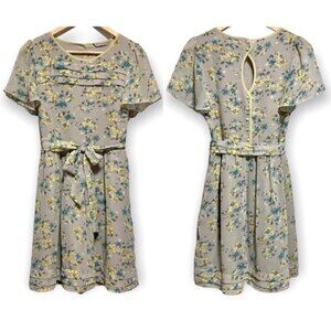 ModCloth Darling Watercolor Floral Flutter Sleeve Retro Dress, Small